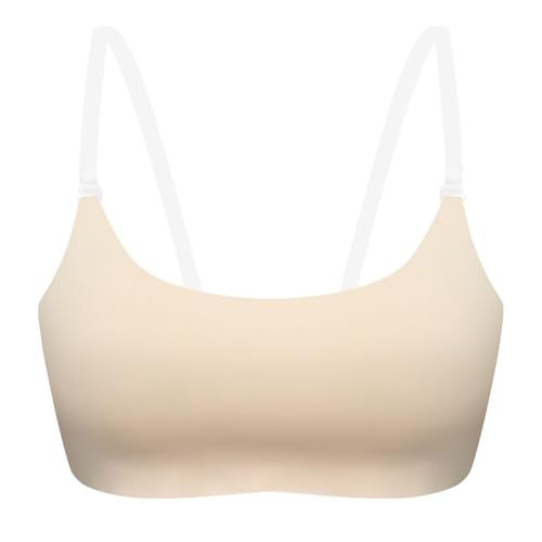 Generisch 2025 Transparenter rückenfreier Bügel-BH mit Schultergurten für Damen Bikini Damen (Beige XL) von Generisch