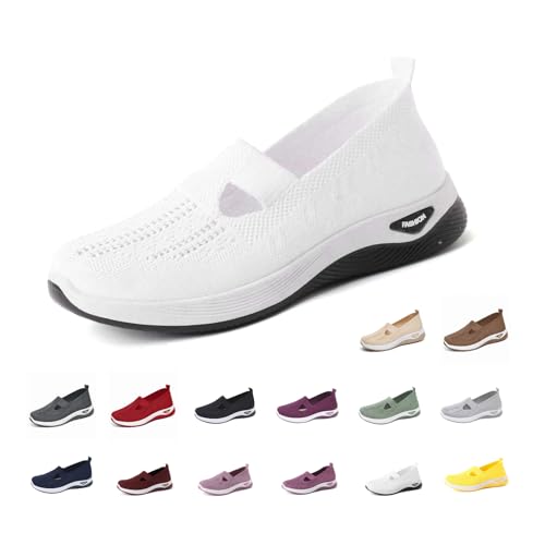 Generisch 2025 Walkingschuhe Damen Leicht, Weite H Orthopädische Barfuß-Sneaker für Sommer, Atmungsaktiv mit Memory-Schaum Bequeme Sportschuhe, Outdoor Turnschuhe von Generisch