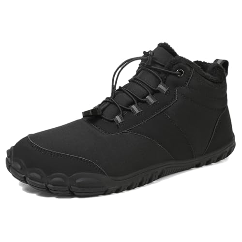 Generisch 2025 Wanderschuhe Winter Barfußschuhe Wanderschuhe für Damen Herren Laufschuhe rutschfest Damen Schuhe Silber Absatz (Black, 37) von Generisch