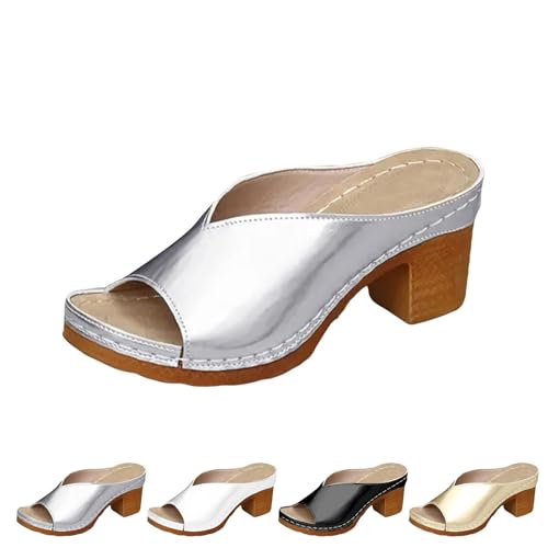 Generisch 2025 Women's Platform Chunky Heels Low Block Heeled Sandal s Classic Casual Slip on Dressy Shoes (1PCS/A,38) von Generisch