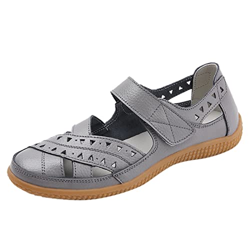 Generisch 2026 Atmungsaktive Schnürschuhe für Damen, Flache Freizeitschuhe, Unisex, leichte Mesh-Arbeitsschuhe, sportliche, atmungsaktive Arbeitsschuhe Damen Dirndl Schuhe (Grey, 37) von Generisch