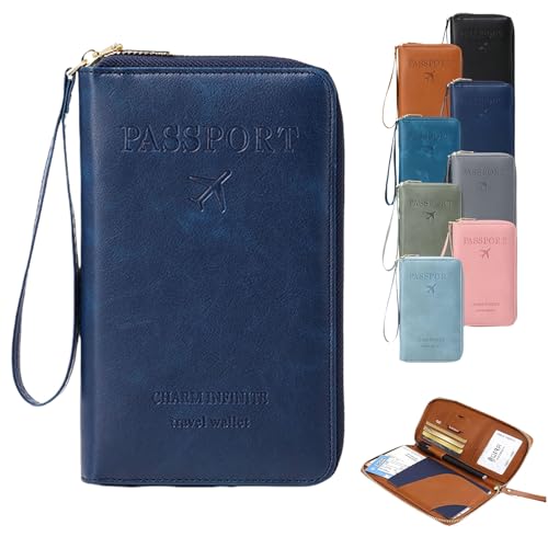 Generisch 2026 New Multifunctional RFID Passport Wallet,RFID Passport Holder for Travel with Safe Zipper for Credit Cards,Tickets,Travel Wallet for Men & Women (Dark Blue) von Generisch