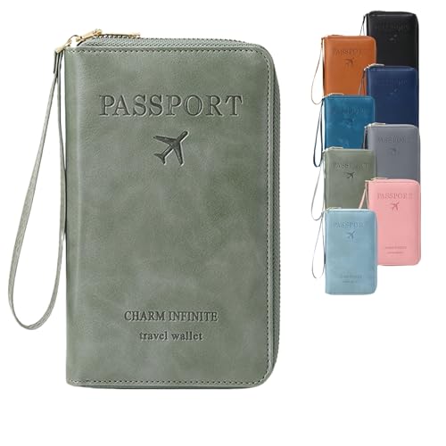 Generisch 2026 New Multifunctional RFID Passport Wallet,RFID Passport Holder for Travel with Safe Zipper for Credit Cards,Tickets,Travel Wallet for Men & Women (Green) von Generisch