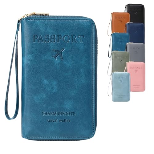 Generisch 2026 New Multifunctional RFID Passport Wallet,RFID Passport Holder for Travel with Safe Zipper for Credit Cards,Tickets,Travel Wallet for Men & Women (Peacock Blue) von Generisch