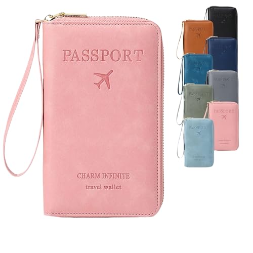 Generisch 2026 New Multifunctional RFID Passport Wallet,RFID Passport Holder for Travel with Safe Zipper for Credit Cards,Tickets,Travel Wallet for Men & Women (Pink) von Generisch