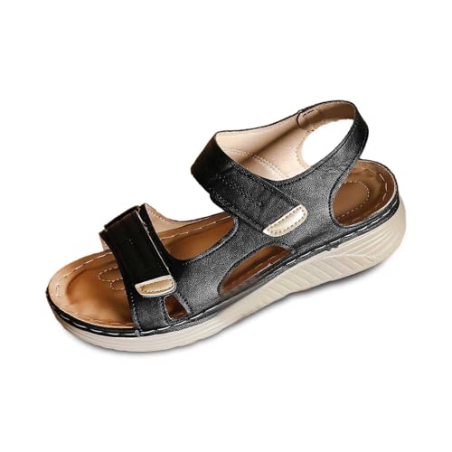 Generisch 2026 Strandschuhe Damen Hausschuhe Seaside Flat One Slipper Sandalen Schuhe Damen Schwarz Mit Weißen Punkten (Black, 36) von Generisch