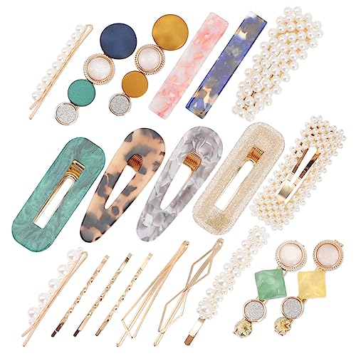 Generisch 20St Perlen-Haarspangen-Set Griff Lametta gefälscht Stift Schließe Netz haar spangen haarclips Haarspangen für Festivals haarschmuck Haarspange für Mädchen frauen kopfschmuck Acryl von Generisch