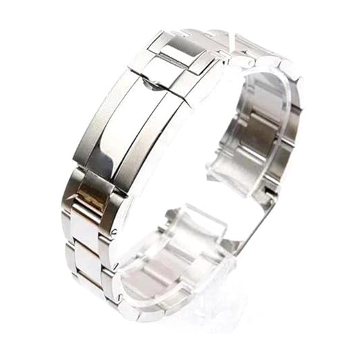 Generisch 20mm 21mm 904L Uhrenarmbänder NH35 NH36 Herren Glide Lock Verschluss Uhrenarmband aus massivem Edelstahl(Bright silver) von Generisch