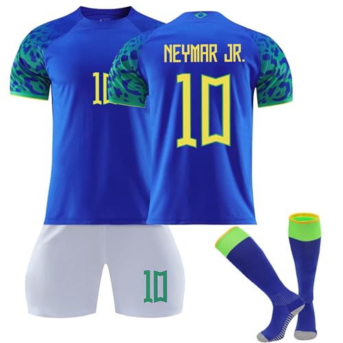 Generisch 22/23 Brasilian Hause/Auswärts Fußball Trikots Shorts Socken Set für Kinder/Erwachsene, Nr.10/20 Fussball Trikot Trainingsanzug für Jungen Herren von Generisch