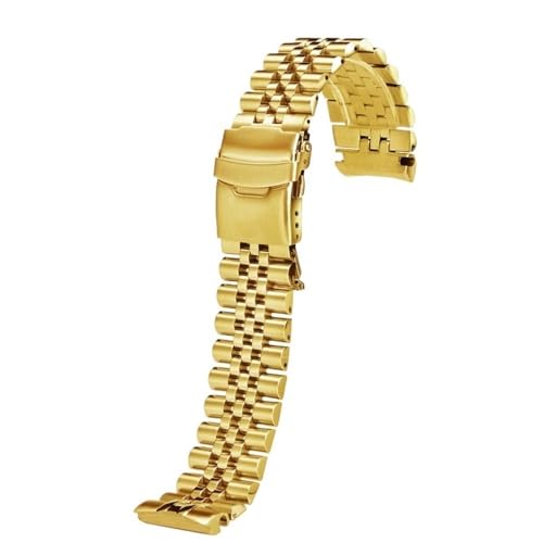 Generisch 22mm Edelstahl Armband Metall Uhrenarmband Schnellverschluss Armband Ersatz Uhrenzubehör(A-Gold) von Generisch