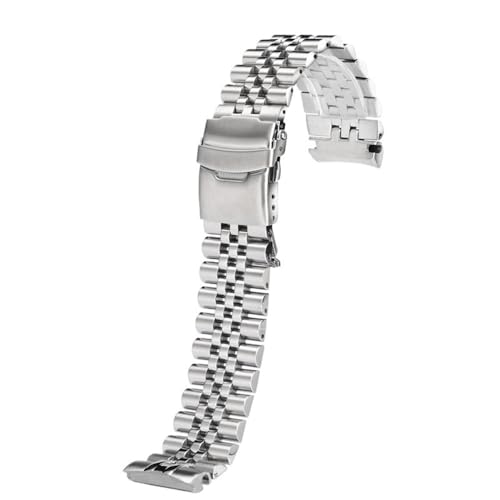 Generisch 22mm Edelstahl Armband Metall Uhrenarmband Schnellverschluss Armband Ersatz Uhrenzubehör(A-Silver) von Generisch