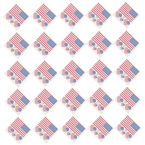 Generisch 25 Stück Amerikanische Flagge Gesichtstätowierungen Temporäre Aufkleber für Unabhängigkeitstag Partys und Festivals und Hautfreundlich Vielseitige Dekoration für Verschiedene von Generisch
