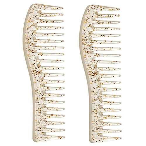 Generisch 2St Kämme für Frauen Schwanzkamm Haarbürste aus Wildschweinborsten Haarbürste entwirren Rasierer wide tooth comb friseurkamm Haarstäbchen für lockiges Haar Pick-Kamm Plastik von Generisch