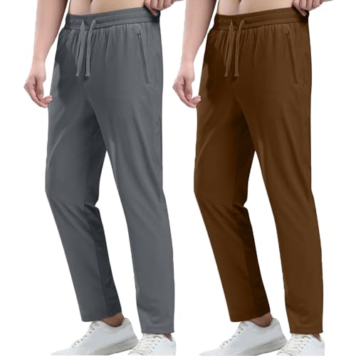 Generisch 2er Pack Herren Sporthose mit Stretch Elastischer Bund Männer Atmungsaktiv & Leicht Jogginghose mit Reißverschlusstaschen Freizeithose Trainingshose Outdoorhose Sweathose für Sport, Fitness Generisch 2er Pack Herren Sporthose mit Stretch Elastischer Bund Männer Atmungsaktiv & Leicht Jogginghose mit Reißverschlusstaschen Freizeithose Trainingshose Outdoorhose Sweathose für Sport, Fitness von Generisch