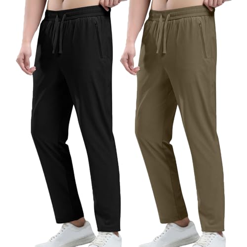 Generisch 2er Pack Herren Sporthose mit Stretch Elastischer Bund Männer Atmungsaktiv & Leicht Jogginghose mit Reißverschlusstaschen Freizeithose Trainingshose Outdoorhose Sweathose für Sport, Fitness Generisch 2er Pack Herren Sporthose mit Stretch Elastischer Bund Männer Atmungsaktiv & Leicht Jogginghose mit Reißverschlusstaschen Freizeithose Trainingshose Outdoorhose Sweathose für Sport, Fitness von Generisch