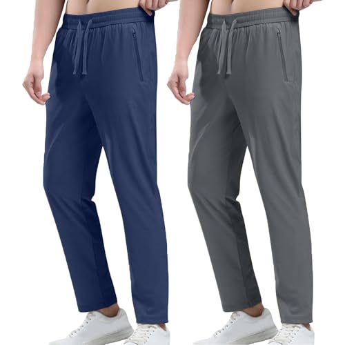 Generisch 2er Pack Herren Sporthose mit Stretch Elastischer Bund Männer Atmungsaktiv & Leicht Jogginghose mit Reißverschlusstaschen Freizeithose Trainingshose Outdoorhose Sweathose für Sport, Fitness Generisch 2er Pack Herren Sporthose mit Stretch Elastischer Bund Männer Atmungsaktiv & Leicht Jogginghose mit Reißverschlusstaschen Freizeithose Trainingshose Outdoorhose Sweathose für Sport, Fitness von Generisch