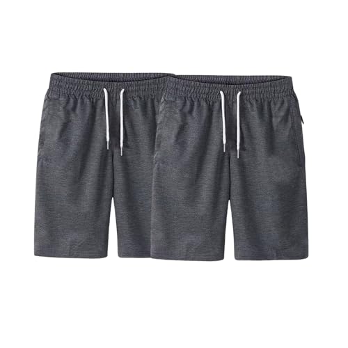 Generisch 2er Pack Kurze Hosen Herren Shorts Sommer Sporthose mit Reißverschlusstaschen Elastischer Taille Bermuda Shorts mit Kordelzug Laufshorts Sportshorts Joggingshorts Freizeithose (2PC-04, 6XL) Generisch 2er Pack Kurze Hosen Herren Shorts Sommer Sporthose mit Reißverschlusstaschen Elastischer Taille Bermuda Shorts mit Kordelzug Laufshorts Sportshorts Joggingshorts Freizeithose (2PC-04, 6XL) von Generisch