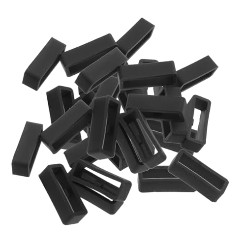 Generisch 30 Stück Silikon Uhrenarmband Halter Flexibel Rutschfest Armband Retainer Ringe Schwarz für Uhrenarmbänder Ersatz Schlaufe Sicherer Halt von Generisch