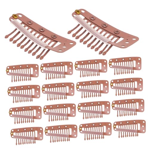 Generisch 30St Perückenclip Buggy Clips Band Rollen Mini Clip zur Perückenherstellung Haarverlängerung Haarnadel Haarspangen für die Perückenherstellung Baskenmützen Metall Brown von Generisch