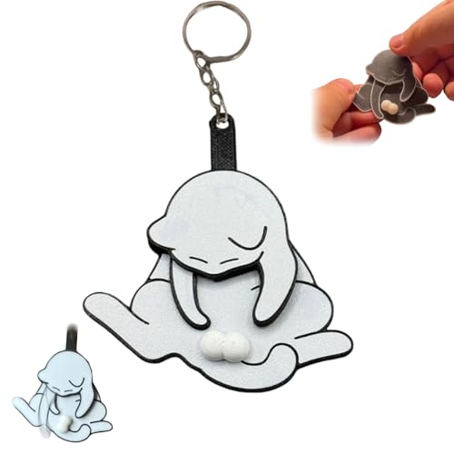 Generisch 3D Rotating Cat Balls Fidget Toy Keychain,Funny Wiggling Cat Keychain,Cat Play with Its Spinning Balls Funny Pendant Bag Charm,Gift for Kitty Lovers (Weiß) von Generisch