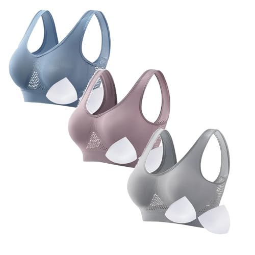 Generisch 3Er Pack Sport-BHS FüR Damen Atmungsaktiv Cool Liftup Air BH GroßEr GrößEn Volle Deckung Air-BH Leichter FüR Alltag Yoga Fitness Bequemer Mesh Sport BH Ohne BüGel Starker Halt FüR Damen Generisch 3Er Pack Sport-BHS FüR Damen Atmungsaktiv Cool Liftup Air BH GroßEr GrößEn Volle Deckung Air-BH Leichter FüR Alltag Yoga Fitness Bequemer Mesh Sport BH Ohne BüGel Starker Halt FüR Damen von Generisch