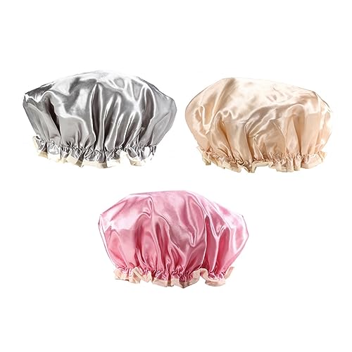Generisch 3St Staubschutzkappe Wasser große Duschhaube Sonne Neon badehauben shower caps bademützen Leichte Duschhaube Praktische Duschhaube Duschhauben aus Satin Duschhauben für Damen von Generisch