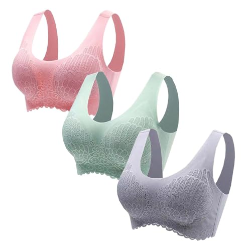Generisch 3er Pack BHS Damen Ohne BüGel BH - Einfarbig Stretch Bustier Klassische Bequem Bra Spitzen-BHS Halt WohlfüHl-BH FüR Sport Und Alltag Generisch 3er Pack BHS Damen Ohne BüGel BH - Einfarbig Stretch Bustier Klassische Bequem Bra Spitzen-BHS Halt WohlfüHl-BH FüR Sport Und Alltag von Generisch