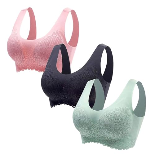 Generisch 3er Pack BHS Damen Ohne BüGel BH - Einfarbig Stretch Bustier Klassische Bequem Bra Spitzen-BHS Halt WohlfüHl-BH FüR Sport Und Alltag Generisch 3er Pack BHS Damen Ohne BüGel BH - Einfarbig Stretch Bustier Klassische Bequem Bra Spitzen-BHS Halt WohlfüHl-BH FüR Sport Und Alltag von Generisch