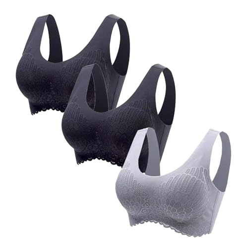 Generisch 3er Pack BHS Damen Ohne BüGel BH - Einfarbig Stretch Bustier Klassische Bequem Bra Spitzen-BHS Halt WohlfüHl-BH FüR Sport Und Alltag Generisch 3er Pack BHS Damen Ohne BüGel BH - Einfarbig Stretch Bustier Klassische Bequem Bra Spitzen-BHS Halt WohlfüHl-BH FüR Sport Und Alltag von Generisch