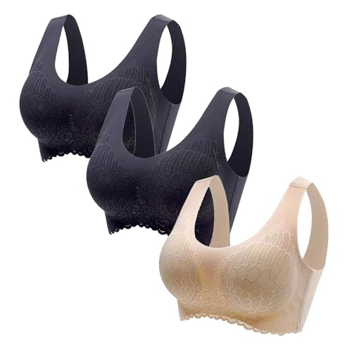Generisch 3er Pack BHS Damen Ohne BüGel BH - Einfarbig Stretch Bustier Klassische Bequem Bra Spitzen-BHS Halt WohlfüHl-BH FüR Sport Und Alltag Generisch 3er Pack BHS Damen Ohne BüGel BH - Einfarbig Stretch Bustier Klassische Bequem Bra Spitzen-BHS Halt WohlfüHl-BH FüR Sport Und Alltag von Generisch
