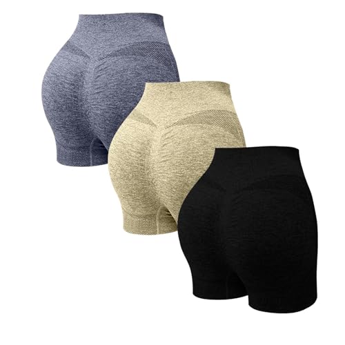 3er Pack Radlerhose Damen Hohe Taille Shorts Bauchweg Hotpants Kurze Sporthose Leggings Boxershorts Frauen Panties Unterhose Damenunterhosen UnterwäSche FüR Yoga Gym Fitness TäGlich Tragen von Generisch