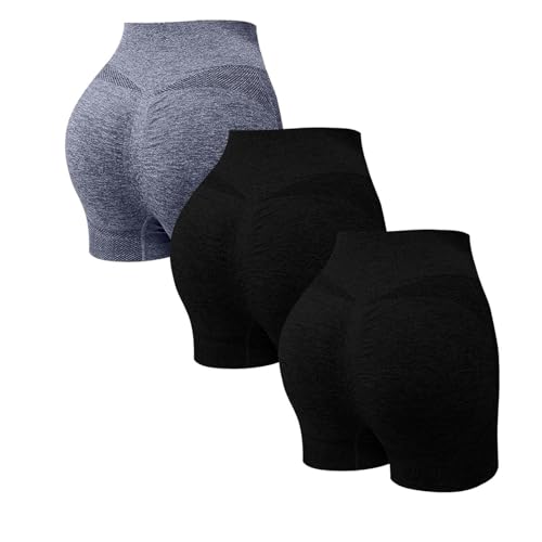 3er Pack Radlerhose Damen Hohe Taille Shorts Bauchweg Hotpants Kurze Sporthose Leggings Boxershorts Frauen Panties Unterhose Damenunterhosen UnterwäSche FüR Yoga Gym Fitness TäGlich Tragen von Generisch