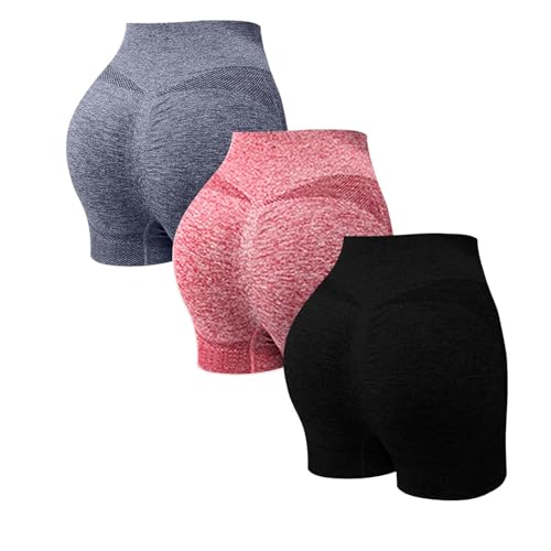 3er Pack Radlerhose Damen Hohe Taille Shorts Bauchweg Hotpants Kurze Sporthose Leggings Boxershorts Frauen Panties Unterhose Damenunterhosen UnterwäSche FüR Yoga Gym Fitness TäGlich Tragen von Generisch