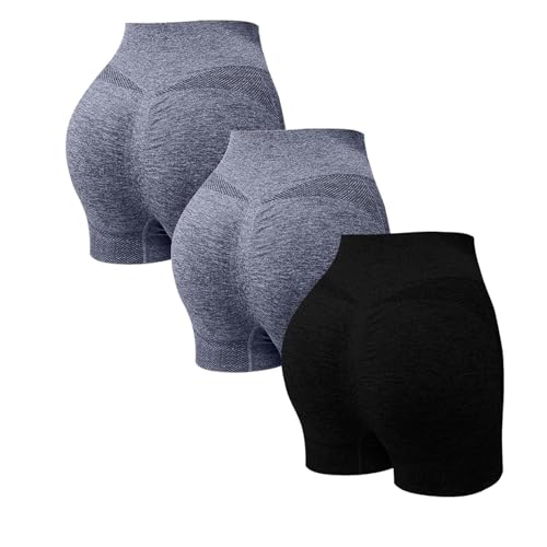 3er Pack Radlerhose Damen Hohe Taille Shorts Bauchweg Hotpants Kurze Sporthose Leggings Boxershorts Frauen Panties Unterhose Damenunterhosen UnterwäSche FüR Yoga Gym Fitness TäGlich Tragen von Generisch