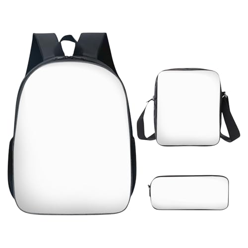 3pc Backpack Set for Teenager Girls 14 Inch Laptop Rucksack Crossbody Bag & Pencil Pouch Lightweight School Bag for Students Casual Travel Daypack for College Work von Generisch