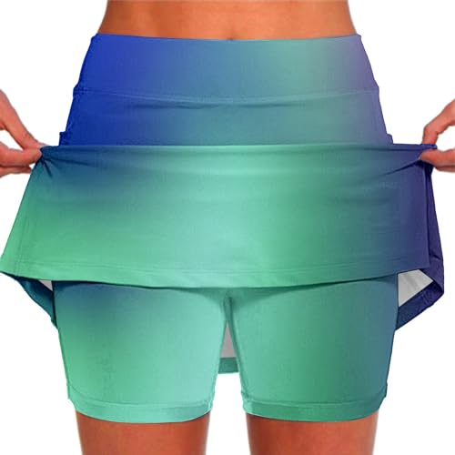 Generisch 4 Euro Artikel Damen Sport Shorts Sommer 2 In 1 Kurze Hosen Schnelltrocknende Laufshorts Fitness Yoga Jogging Training Hosenrock Stunny Gymshorts Radhose Damen Kurz von Generisch
