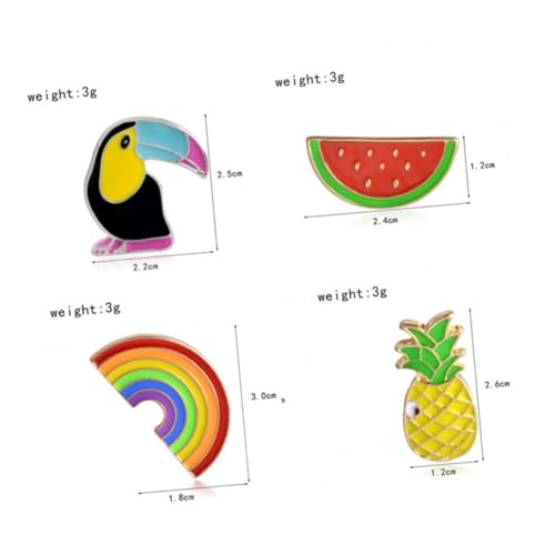 Generisch 4 STÜCKE Teiliges Bunte Anstecknadeln Damen Brosche Broschen mit Ananas und Design Langlebige Legierung Kleidung Dekoration für Tasche Pullover Hut Schal Vielseitig Einsetzbar von Generisch