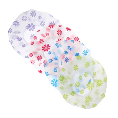 Generisch 4 Stück Duschhaube haarschutz haar kur bathroom accessory mutzen damen caps für damen Bad Neonhut Frauen Schwamm Duschdampfer UV Haarhaube für die Dusche Saunahut für Mädchen peva von Generisch