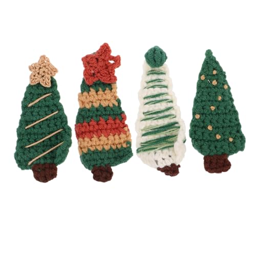 4 Stück Weihnachts-haarschleifen Für Mädchen Gestrickte Haarspangen in Weihnachtsbaumform Weiche Styling-clips Ideale Weihnachtsgeschenke Für Mädchen von Generisch