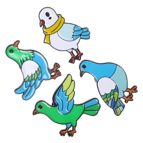 Generisch 4 Stück Teiliges Metall Friedensdove Broschen Grün Langlebig Vintage Tier Anstecknadeln für Kleidung Rucksack Taschen Accessoires von Generisch