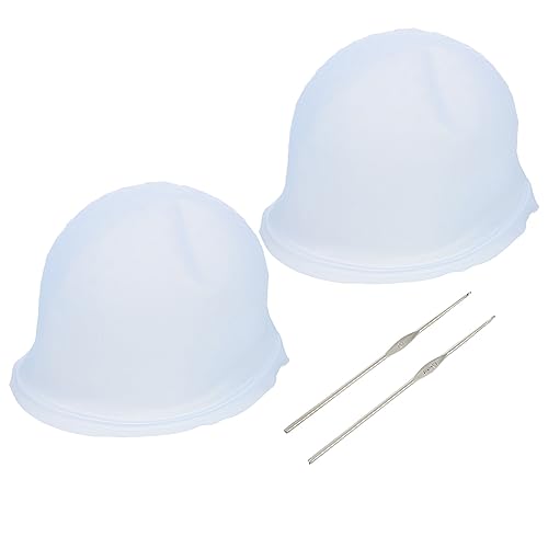 Generisch 4 Stück Teiliges Silikon Haarfärbehüte mit Häkelnadeln Wiederverwendbare Haarfärbekappen für Salongebrauch Einfach zu Bedienen für Hause Leichte und Langlebiges Material von Generisch