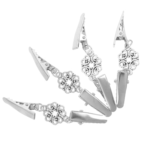 Generisch 4 Stück Teiliges Vintage Cardigan Clips Legierung Stilvolle Shawl und Sweater Clips mit Glatten Kanten für Damenkleidung Ordentlicher Kragen für Büro und Formelle Sowie Anlässe von Generisch