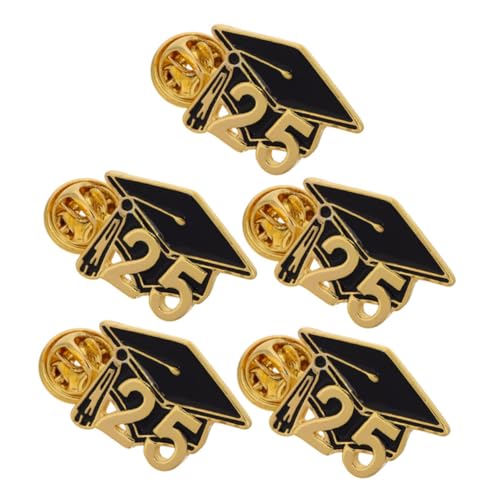 Generisch 5 Stück Abschluss Broschen für Graduierungsfeier Stylische Anstecknadeln Hut Design für Absolventen an Abschluss Accessoire für Rucksäcke Jacken von Generisch