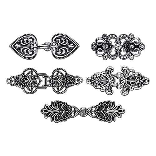 Generisch 5 Stück Vintage Teiliges Pullover Clips mit Blumenmuster Retro Cardigan Clips für Kleider Einfach zu Befestigen für Hochzeiten Partys und Freizeitveranstaltungen von Generisch