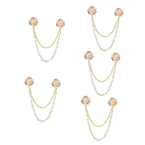 Generisch 5St Perlmutt-Cardigan-Clip schalclip cardigan clip muttertagsgeschenl sweater clips Pullover-Kettenverschluss Stift Kleiderklammern für Kleidung Kleiderklammern mit Kette Kristall von Generisch