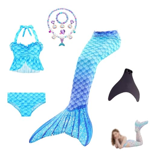 Generisch 5er-Packung Sommerkleidung Mit Ozean-Glitzer-Dekoration Cosplay 𝐁adeanzug 𝐊inder 𝐌äDchen,P-130 von Generisch