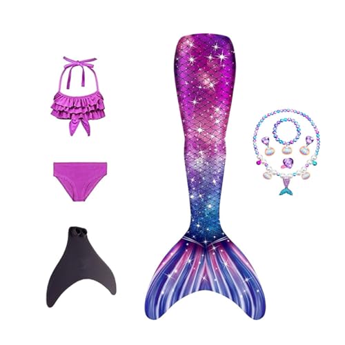 Generisch 5er-Packung Sommerkleidung Mit Ozean-Glitzer-Dekoration Cosplay MäDchen 𝐁adeanzug,B-150 von Generisch