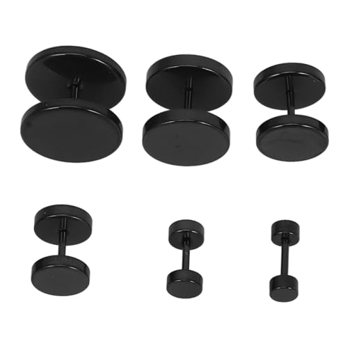 Generisch 6 Paar Herren Ohrringe Punk Ohrstecker Titanstahl Fake Piercing für Männer Frauen Modischer Schmuck von Generisch