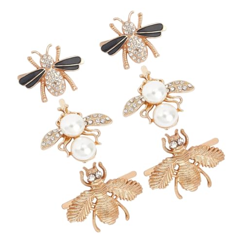 Generisch 6 Stück Teiliges Damen Schuhclips Bienen Abnehmbare Dekorative Metall Schuhschnallen mit Strass und Perlen Vielseitige Diy Schmuckstücke für Pumps Ballerinas und Stiefel von Generisch