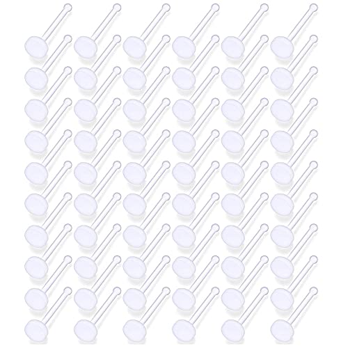 Generisch 60 STÜCKE Klarer Nasenring Halter Bioflex Knochen Nasenringe Ohrstecker Piercing Schmuck für Frauen Männer 2 MM Flach * Kugeloberseitegeschickte Behandlung. von Generisch